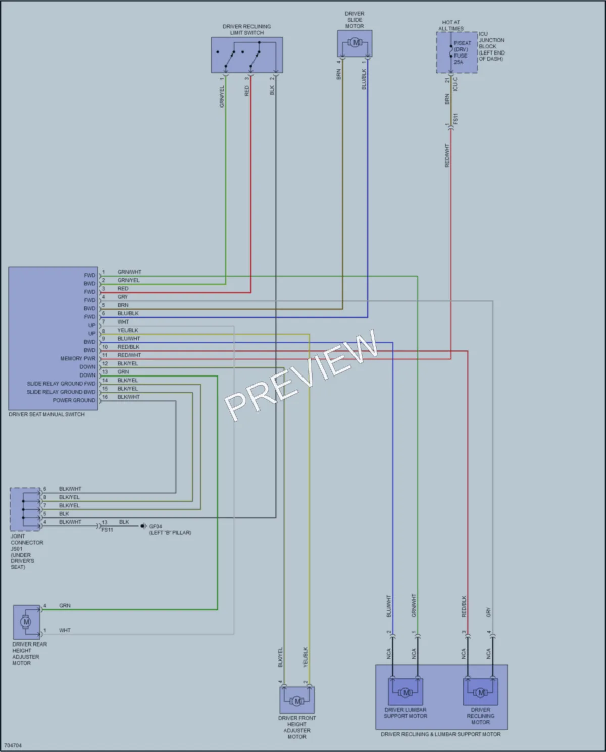 2021 Kia Soul Power Seats wiring diagram preview
