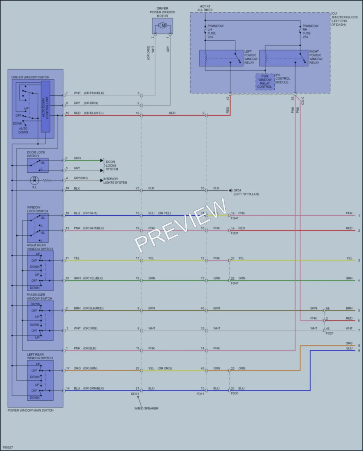 2021 Kia Soul Power Windows wiring diagram preview