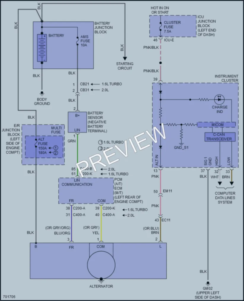 2021 Kia Soul Starting Charging wiring diagram preview