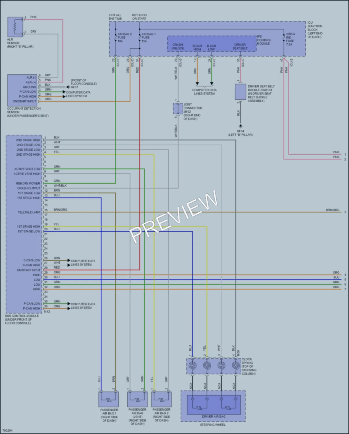 2021 Kia Soul Supplemental Restraints wiring diagram preview