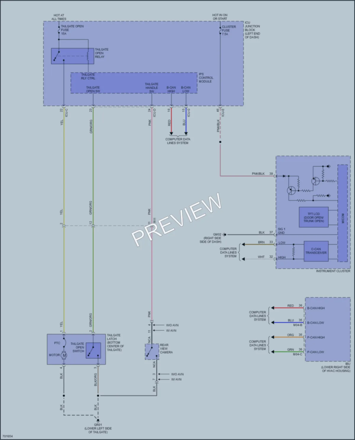 2021 Kia Soul Trunk Tailgate Fuel Door wiring diagram preview