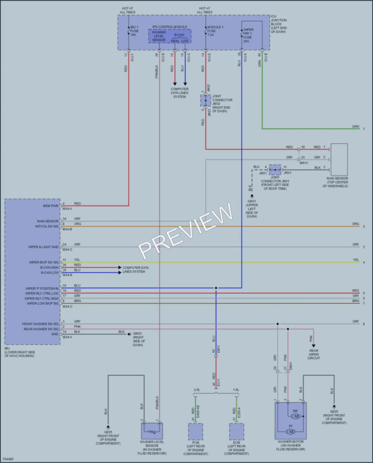 2021 Kia Soul Wiper Washer wiring diagram preview