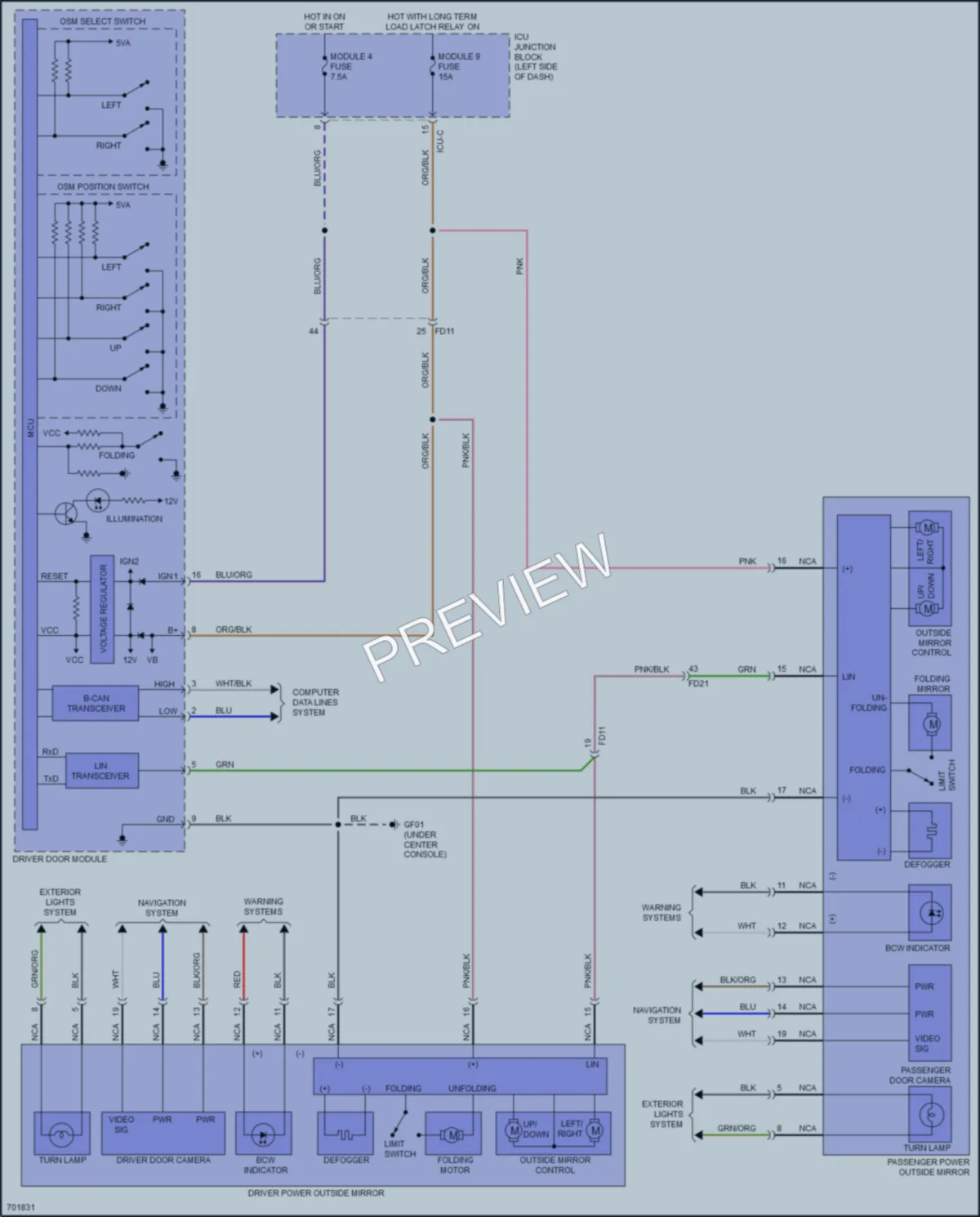 2021 Kia Telluride Memory Systems wiring diagram preview