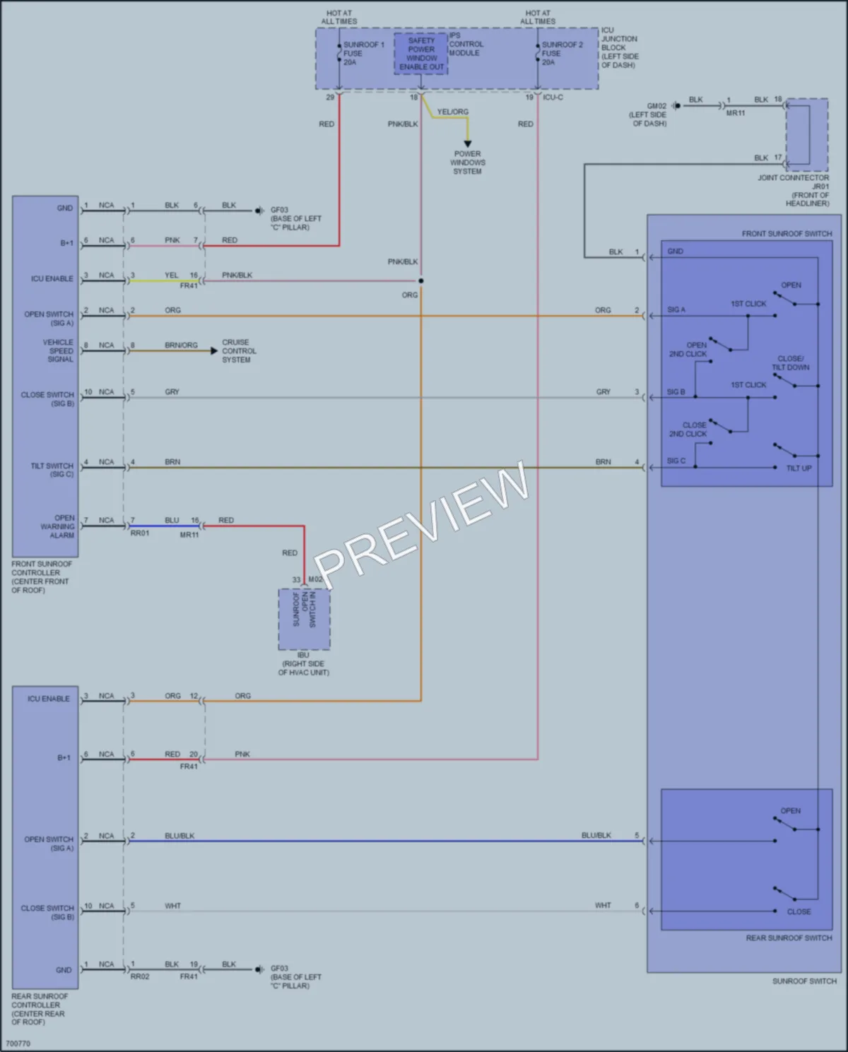 2021 Kia Telluride Power Top Sunroof wiring diagram preview