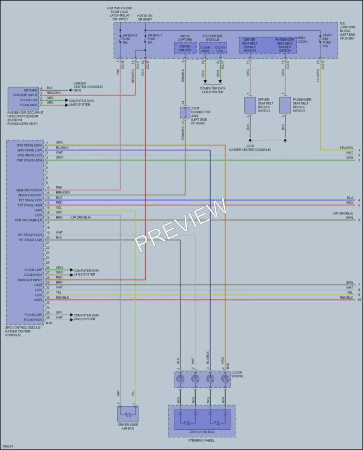 2021 Kia Telluride Supplemental Restraints wiring diagram preview