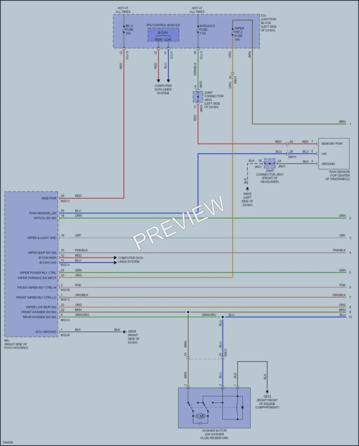 2021 Kia Telluride Wiper Washer wiring diagram preview