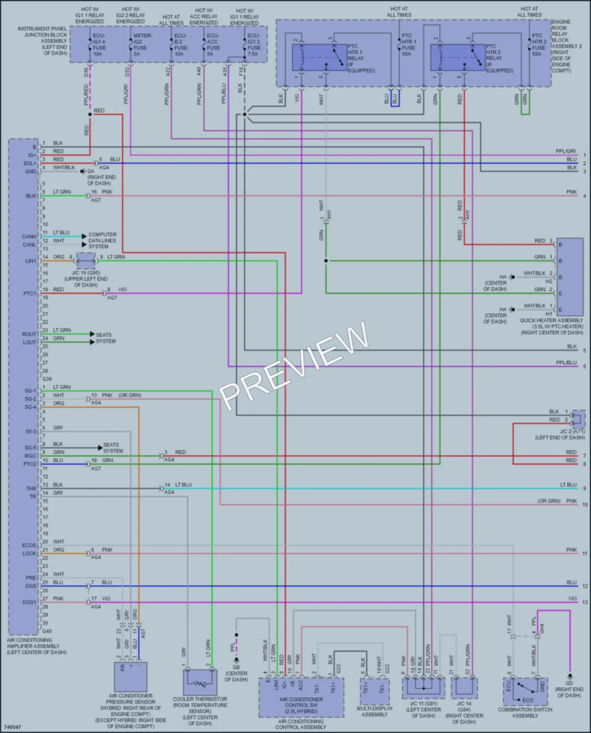 2021 Lexus ES250 Air Conditioning wiring diagram preview