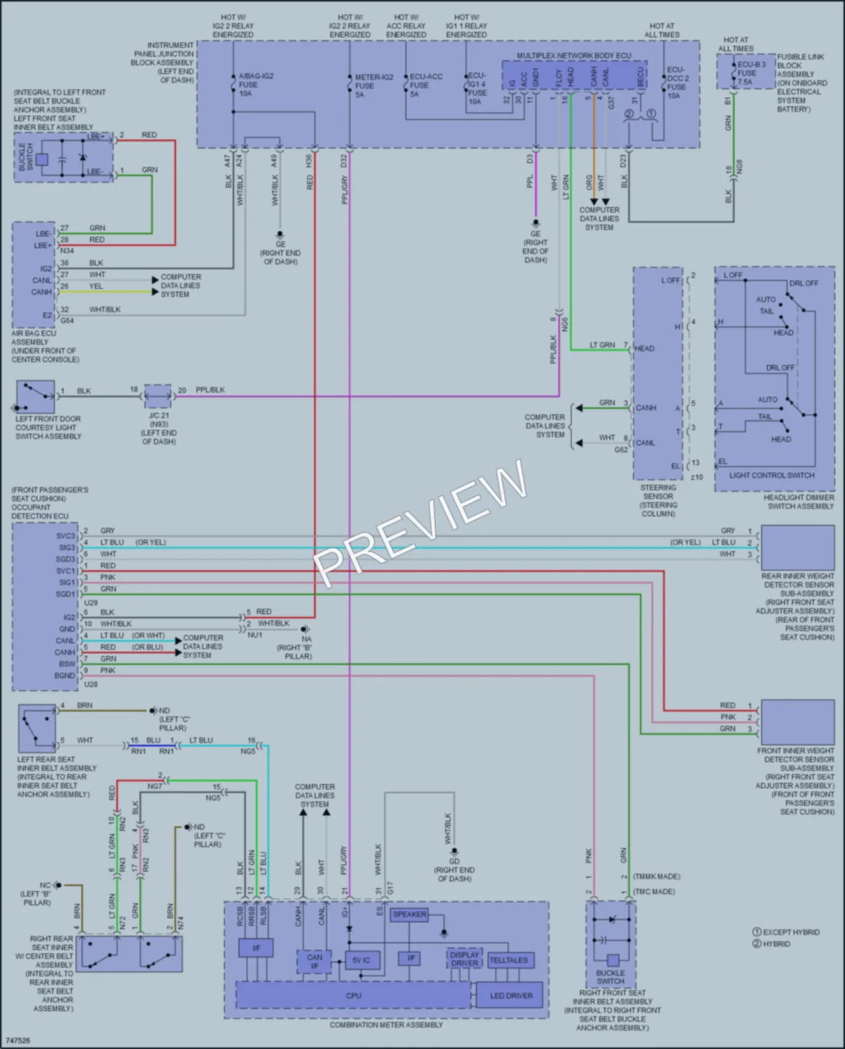 2021 Lexus ES250 Warning Systems wiring diagram preview