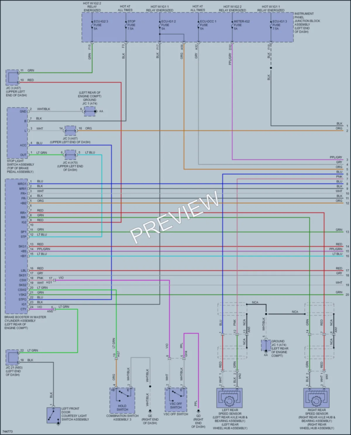2021 Lexus ES300h Anti Lock Brakes wiring diagram preview