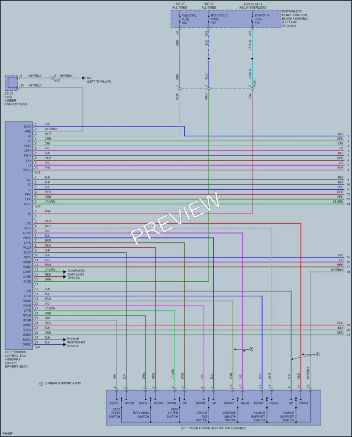 2021 Lexus ES300h Memory Systems wiring diagram preview