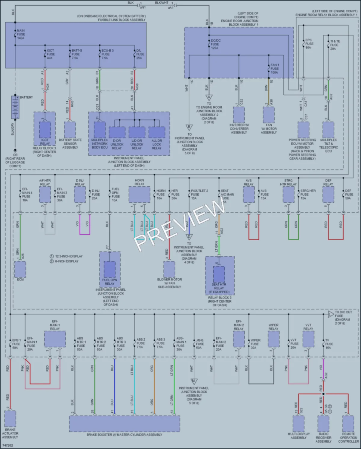 2021 Lexus ES300h Power Distribution wiring diagram preview