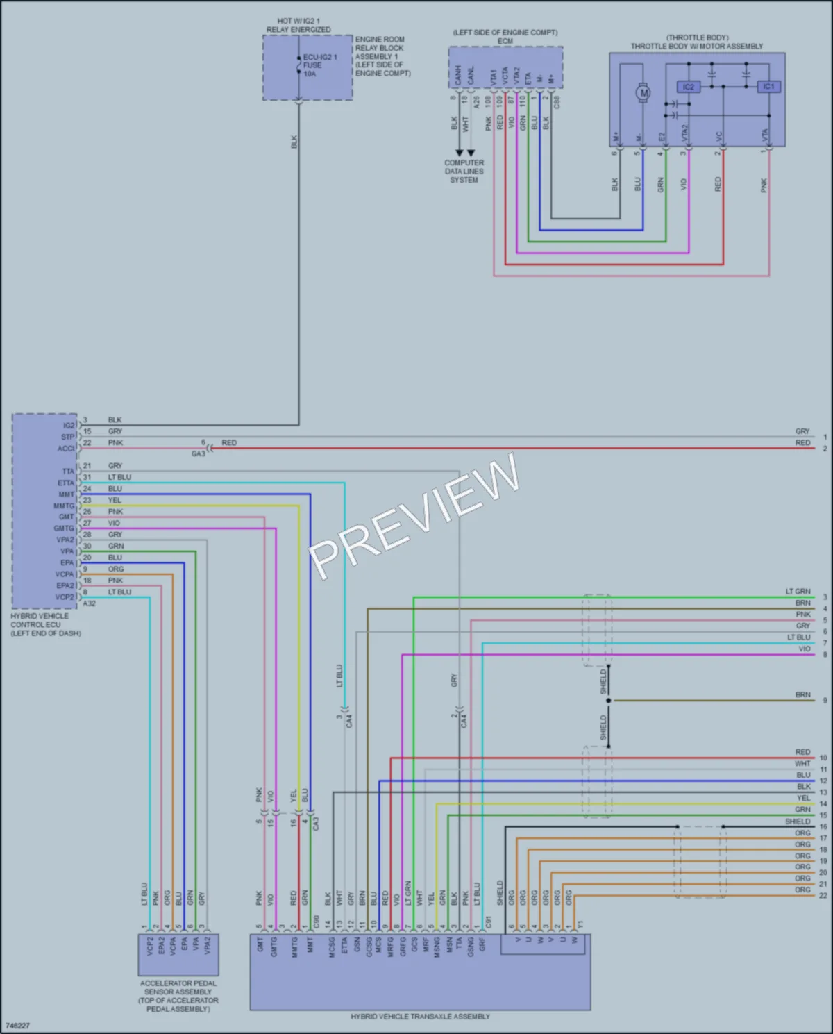 2021 Lexus ES300h Transmission wiring diagram preview