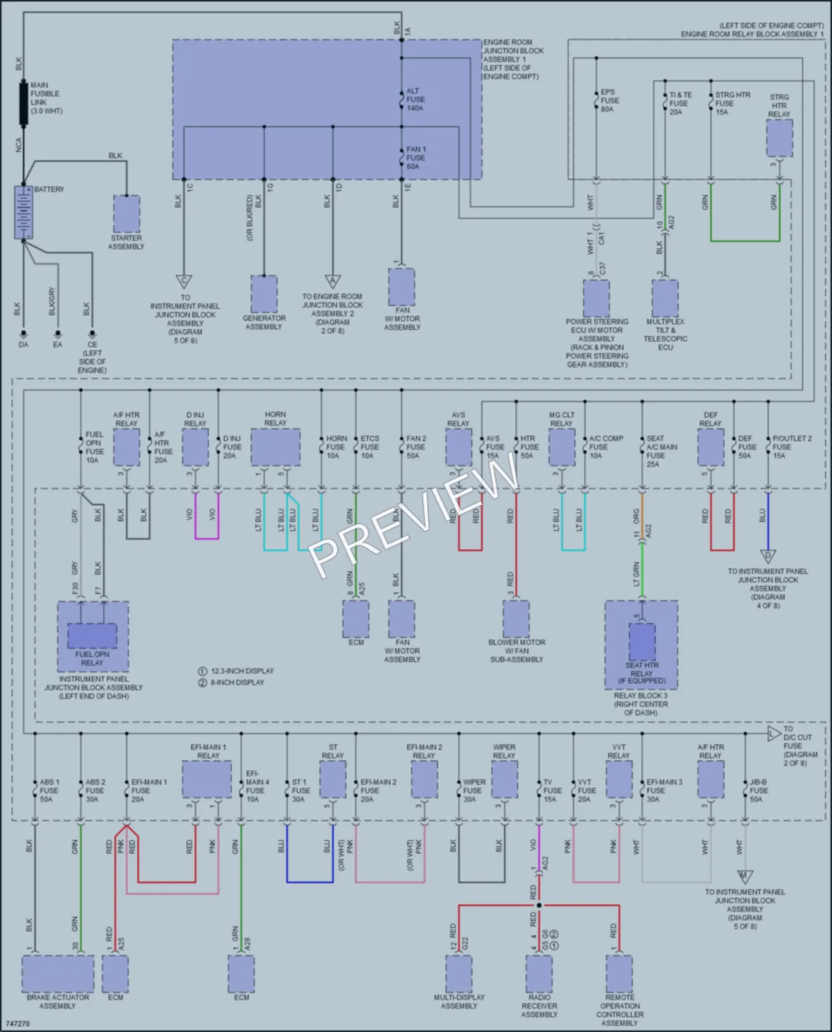 2021 Lexus ES350 Power Distribution wiring diagram preview