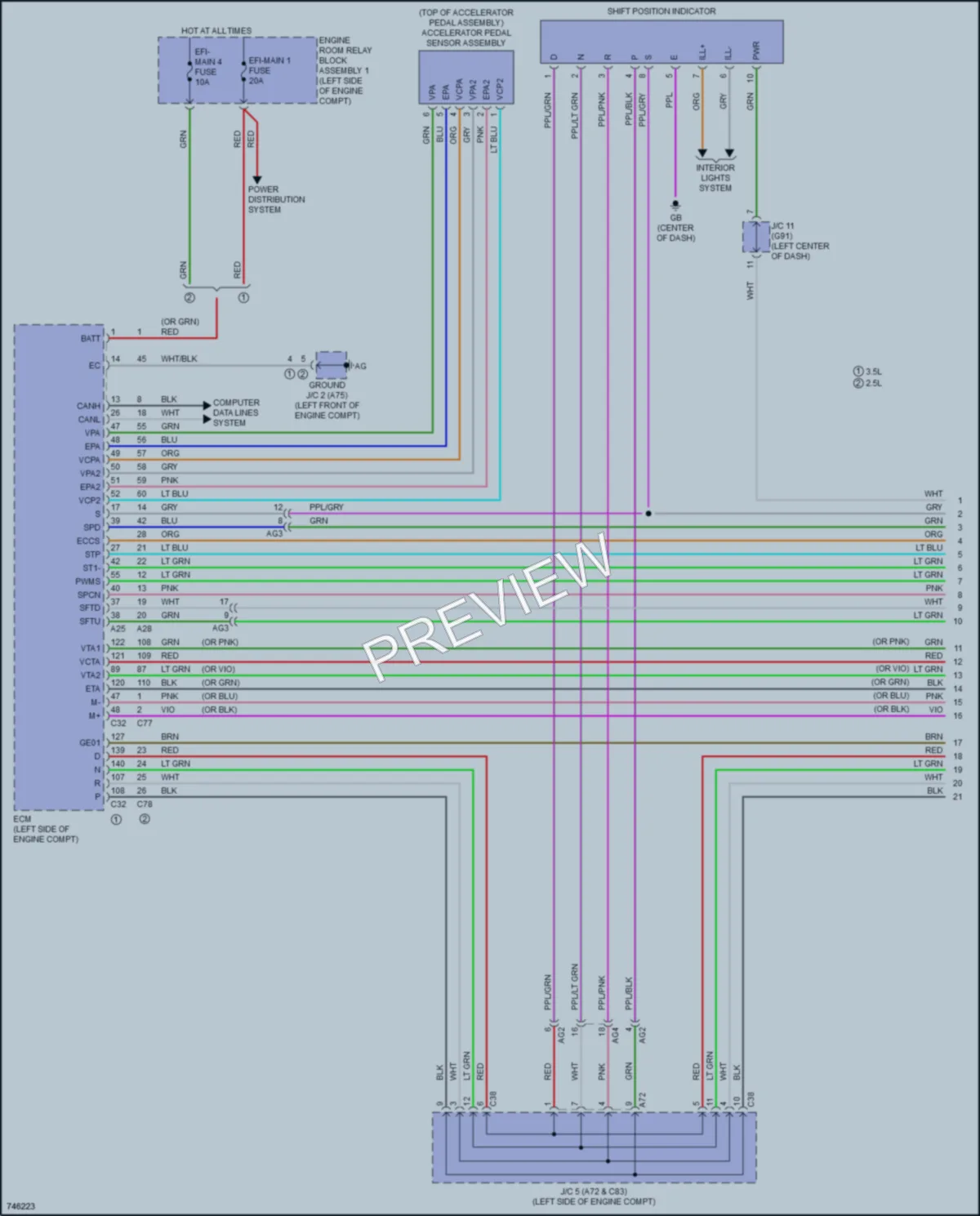 2021 Lexus ES350 Transmission wiring diagram preview