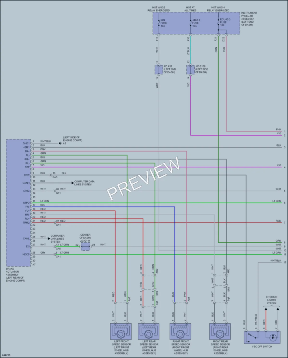 2021 Lexus GX460 Anti Lock Brakes wiring diagram preview