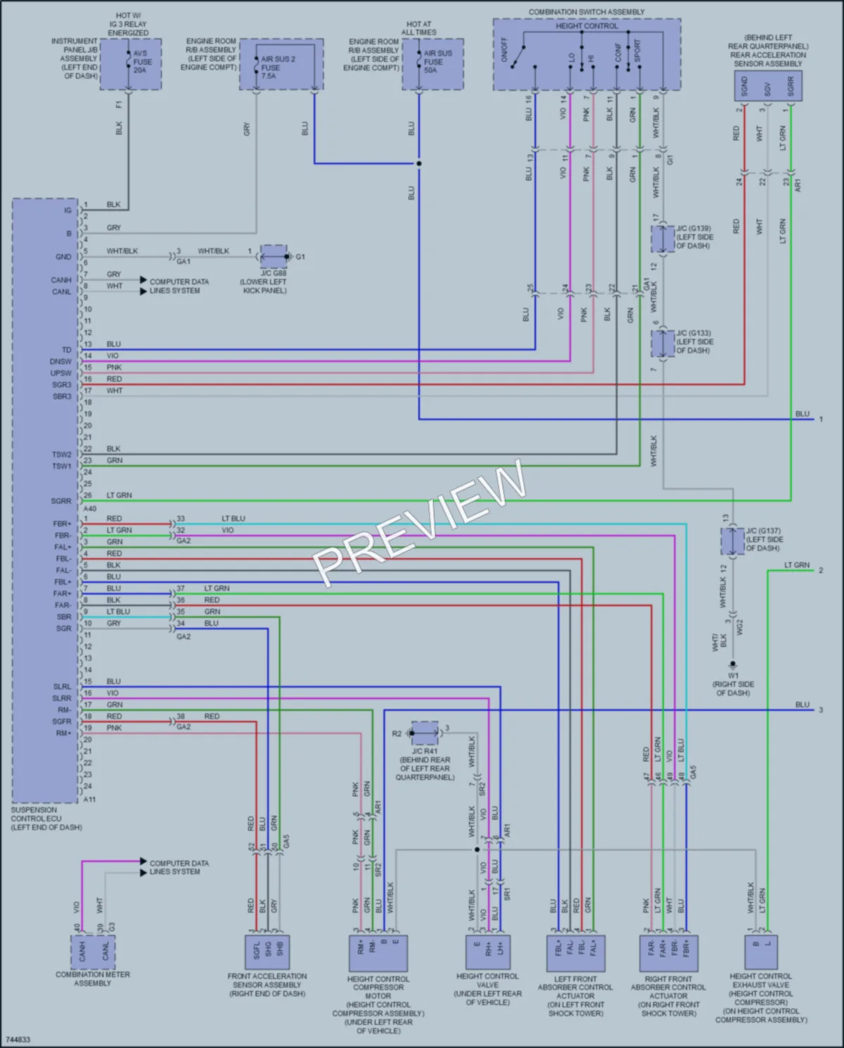 2021 Lexus GX460 Electronic Suspension wiring diagram preview