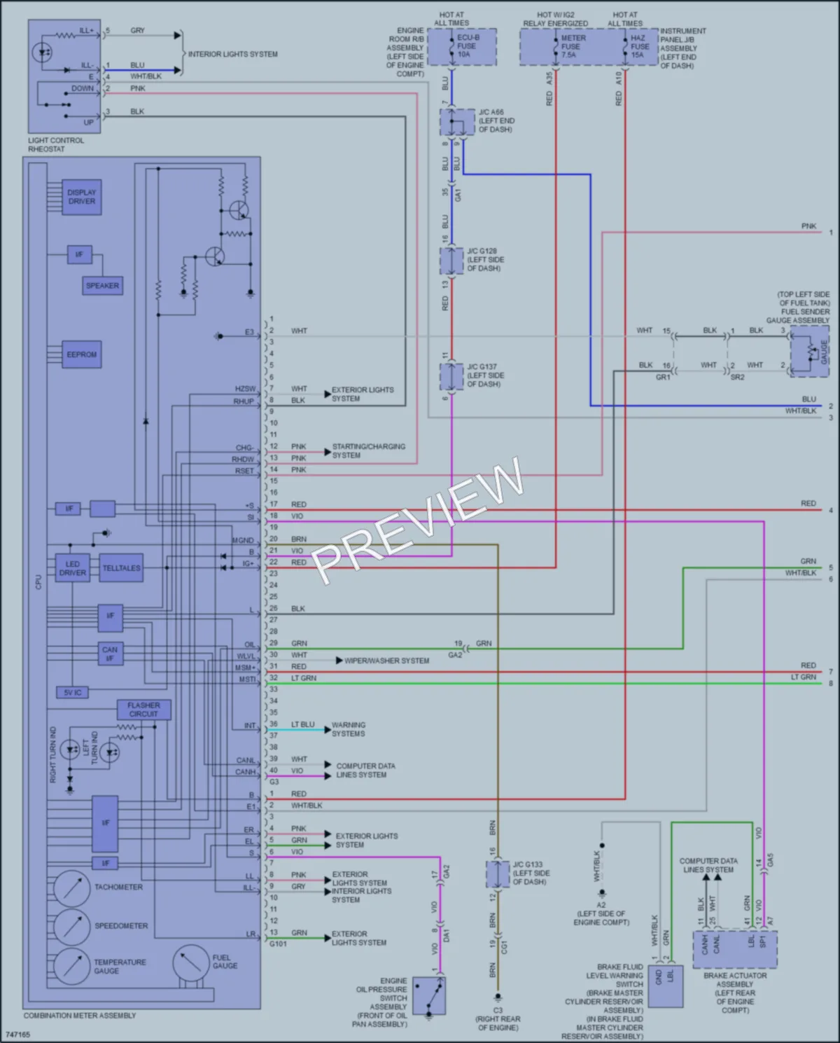 2021 Lexus GX460 Instrument Cluster wiring diagram preview