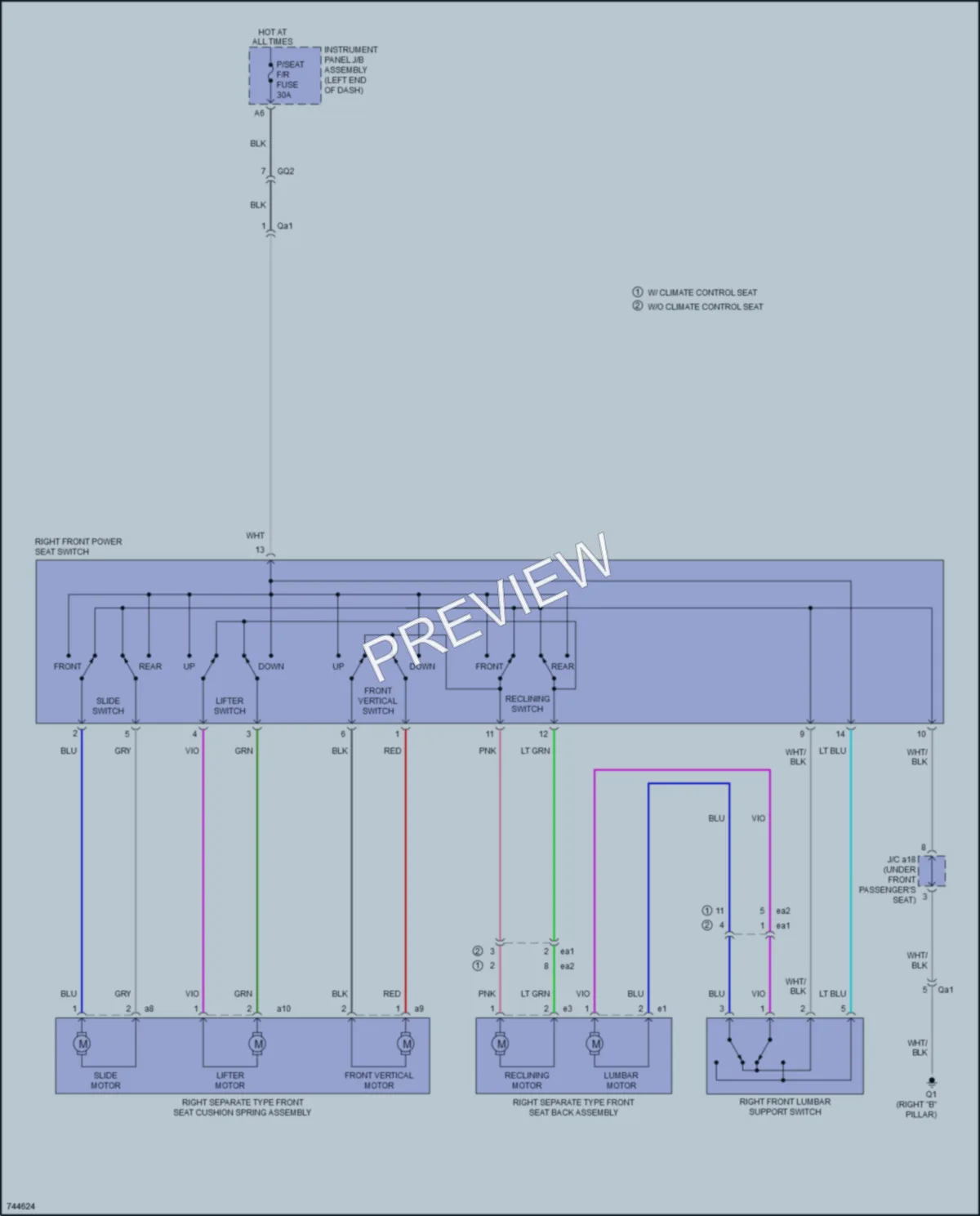 2021 Lexus GX460 Power Seats wiring diagram preview