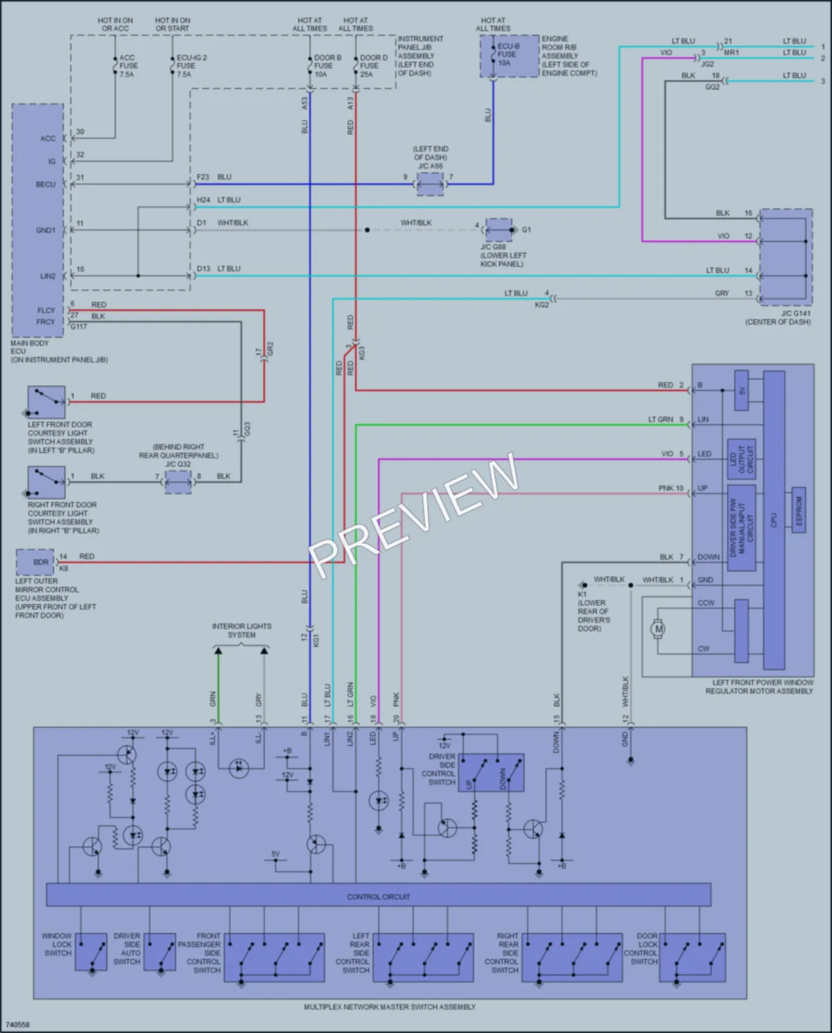 2021 Lexus GX460 Power Windows wiring diagram preview
