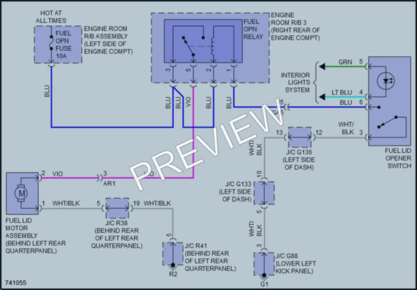 2021 Lexus GX460 Trunk Tailgate Fuel Door wiring diagram preview
