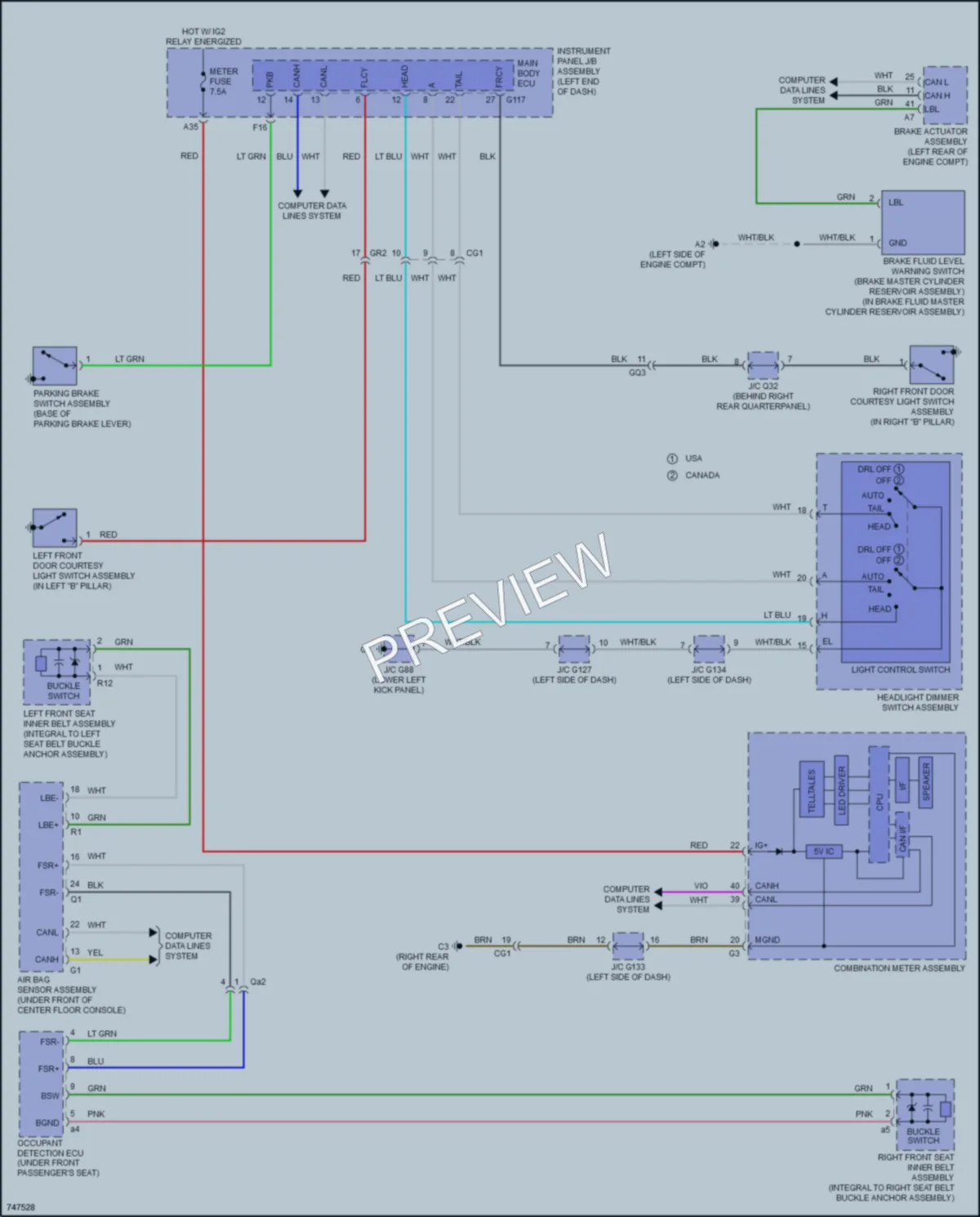 2021 Lexus GX460 Warning Systems wiring diagram preview