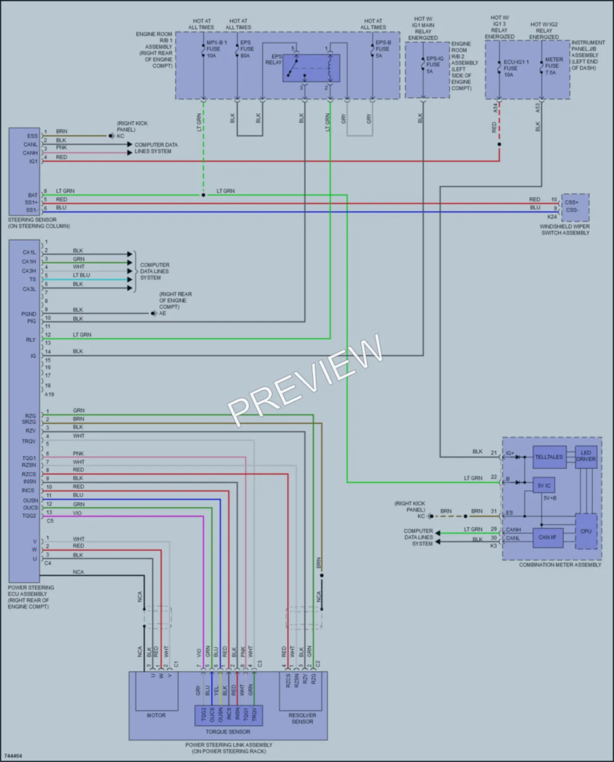 2021 Lexus IS300 Electronic Power Steering wiring diagram preview