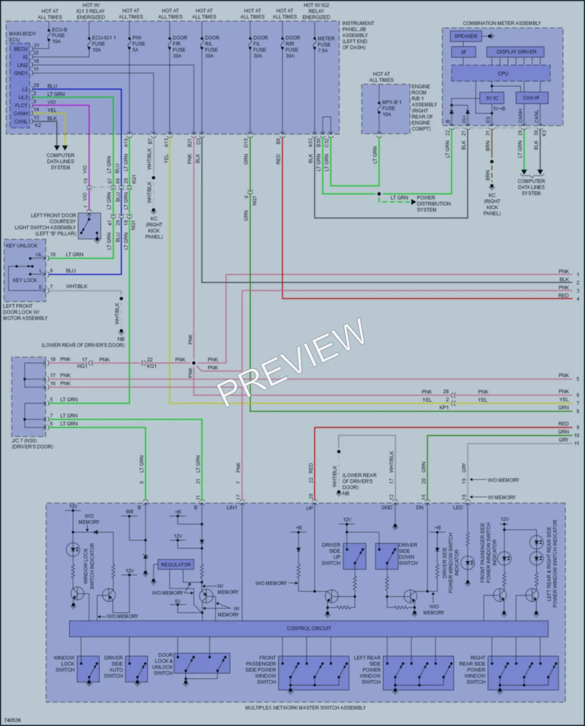 2021 Lexus IS300 Power Windows wiring diagram preview