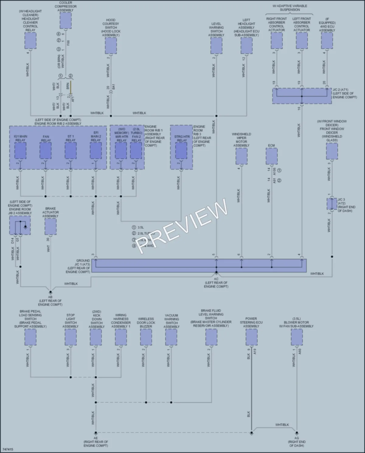 2021 Lexus IS350 Ground Distribution wiring diagram preview