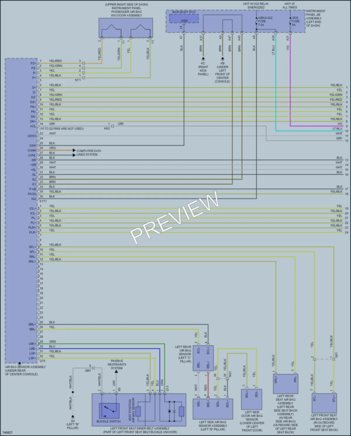 2021 Lexus IS350 Supplemental Restraints wiring diagram preview