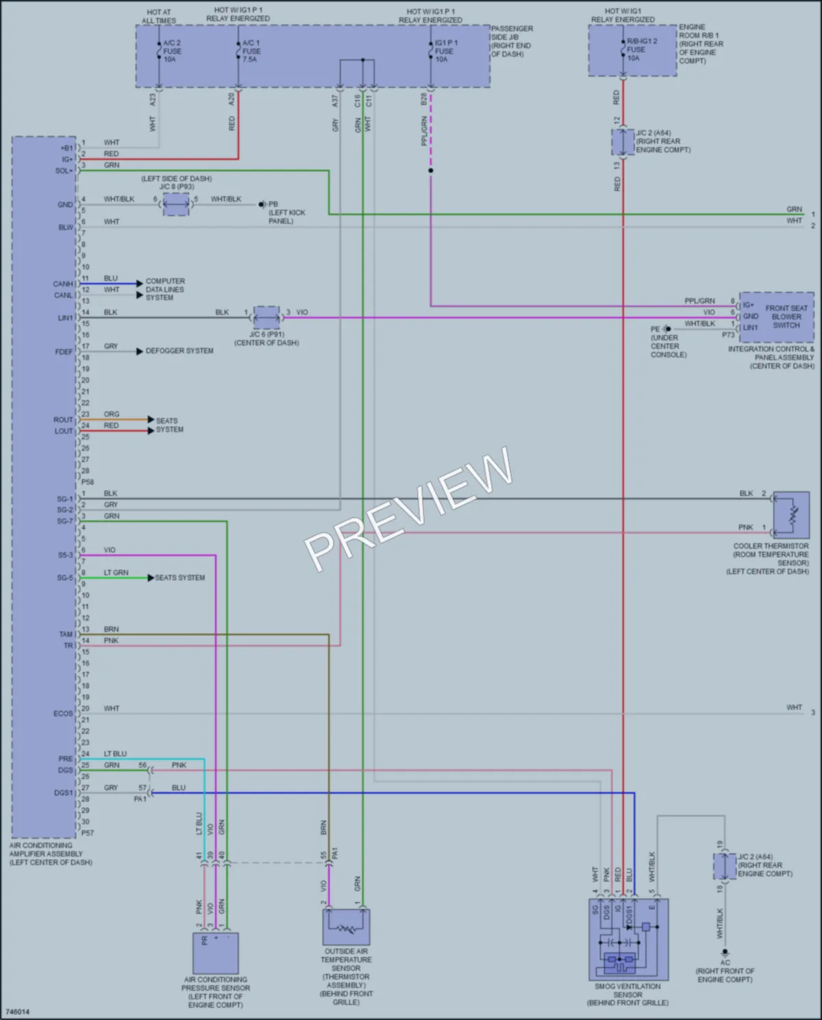 2021 Lexus LC500 Air Conditioning wiring diagram preview