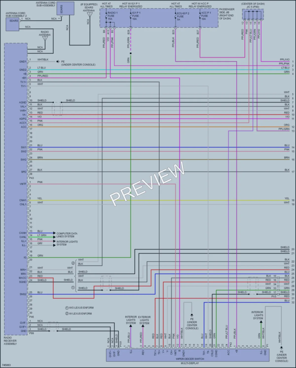2021 Lexus LC500 Radio wiring diagram preview