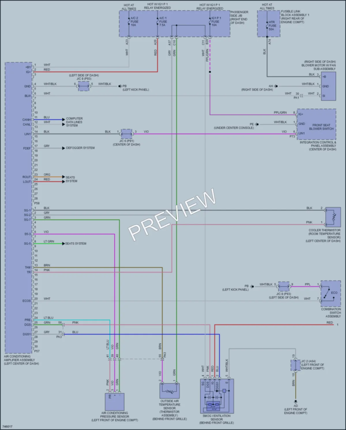 2021 Lexus LC500h Air Conditioning wiring diagram preview