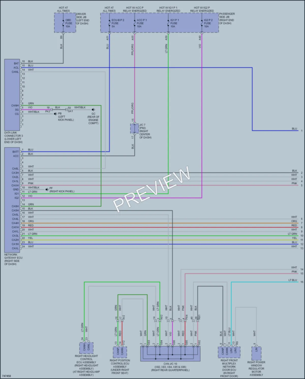 2021 Lexus LC500h Computer Data Lines wiring diagram preview