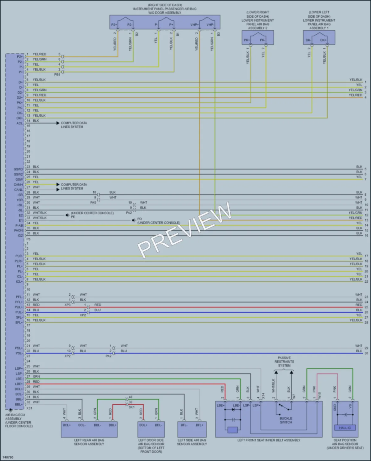 2021 Lexus LC500h Supplemental Restraints wiring diagram preview