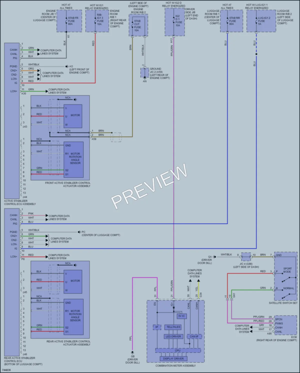 2021 Lexus LS500 Electronic Suspension wiring diagram preview