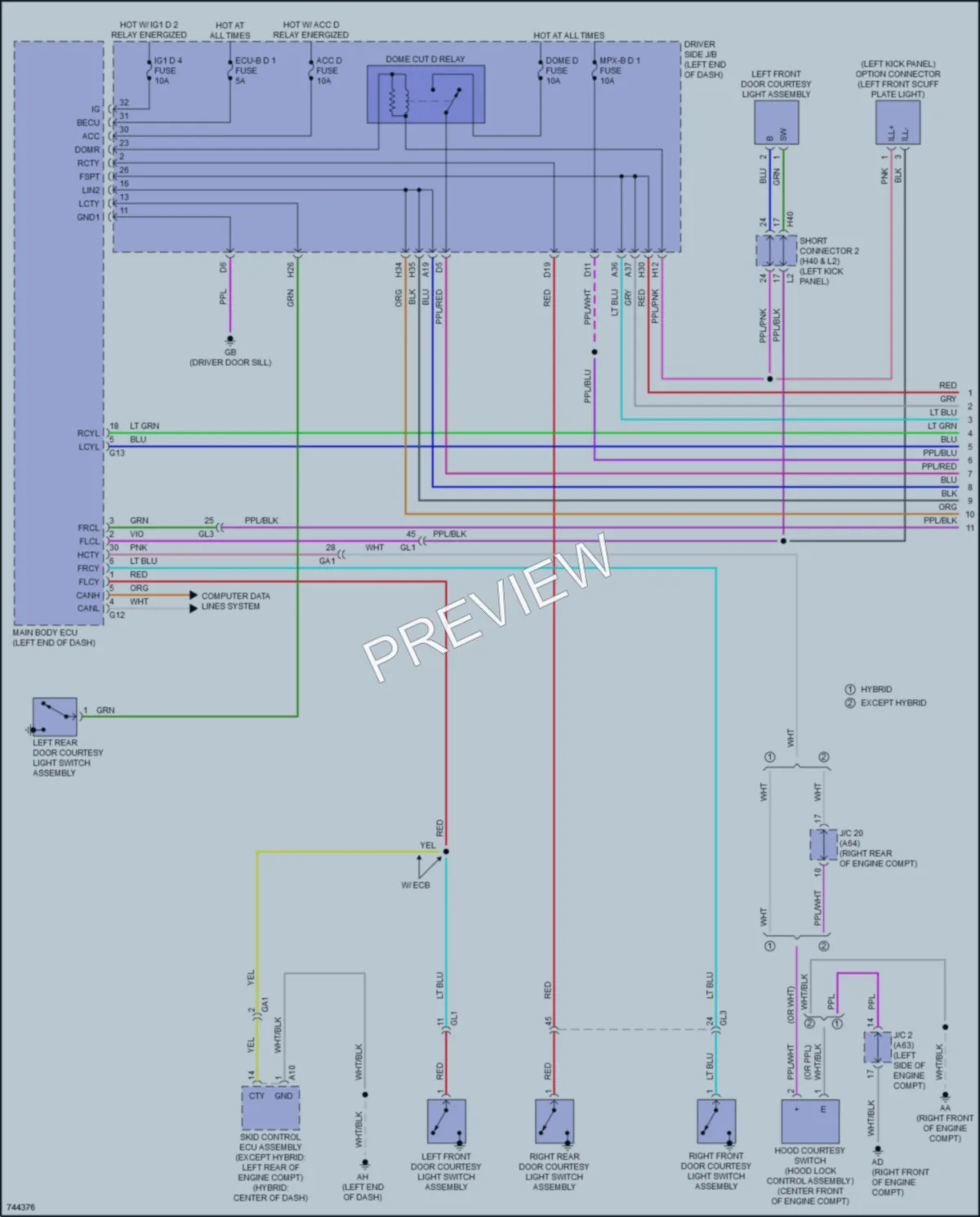 2021 Lexus LS500 Interior Lights wiring diagram preview