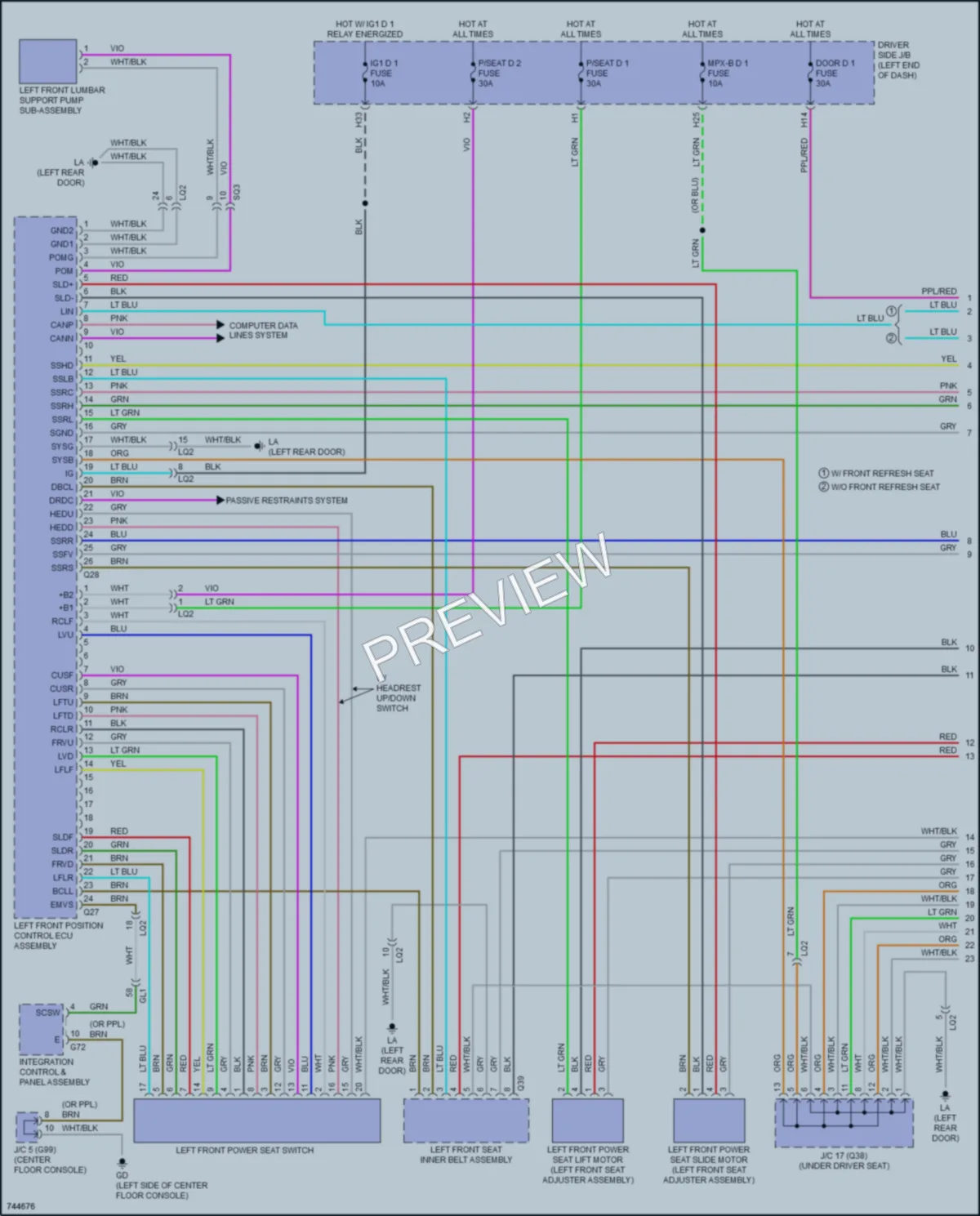 2021 Lexus LS500 Memory Systems wiring diagram preview