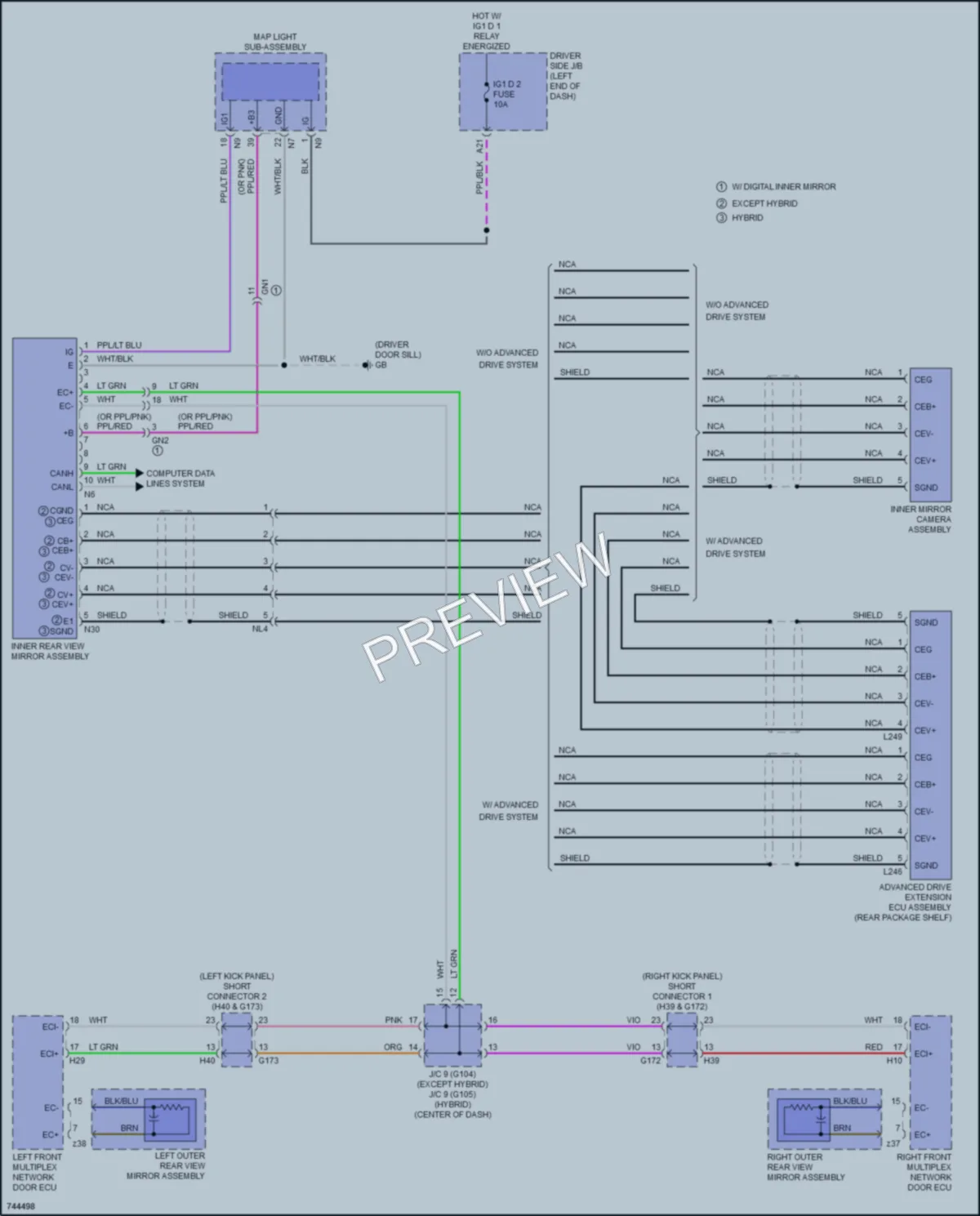 2021 Lexus LS500 Power Mirrors wiring diagram preview