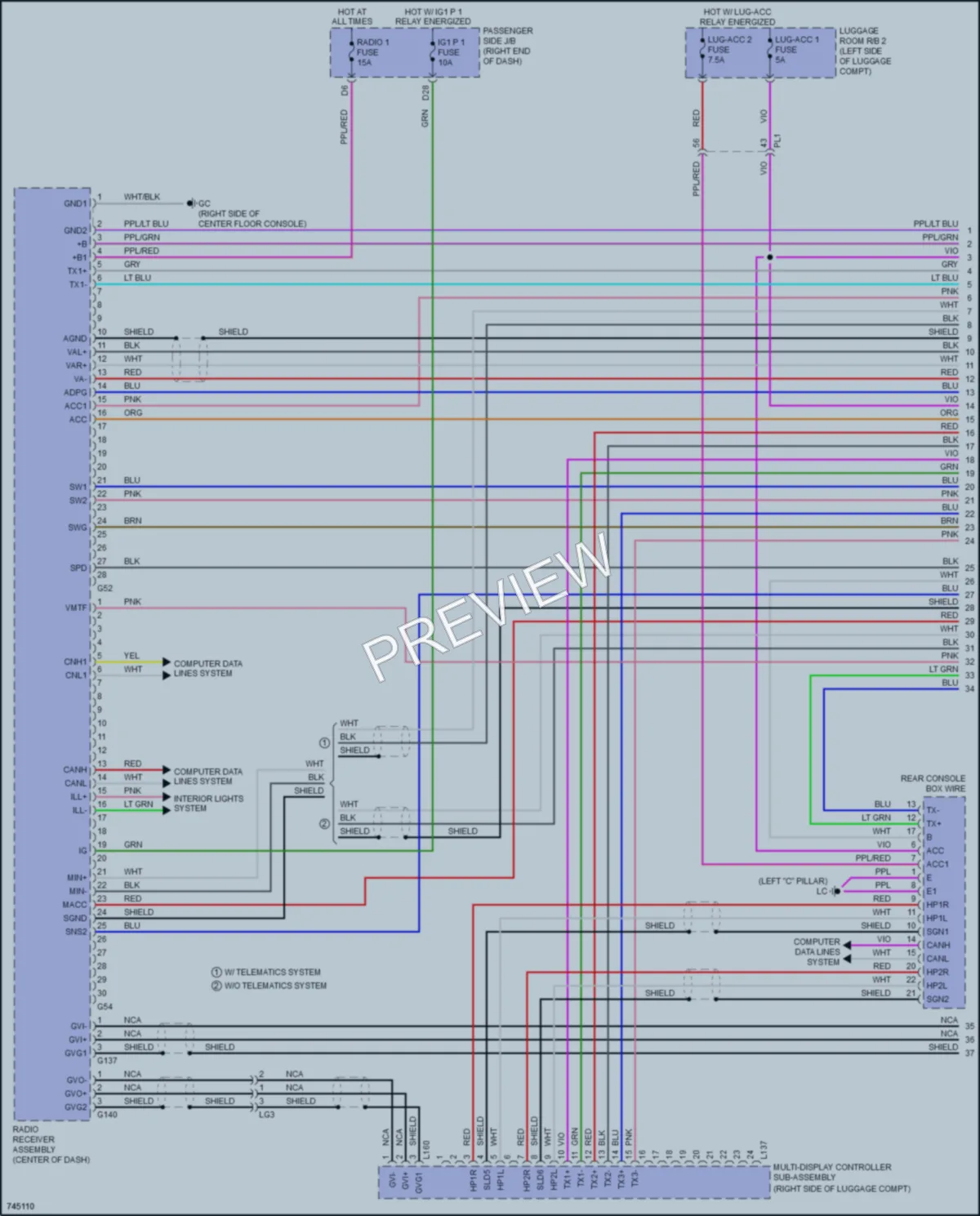 2021 Lexus LS500 Radio wiring diagram preview
