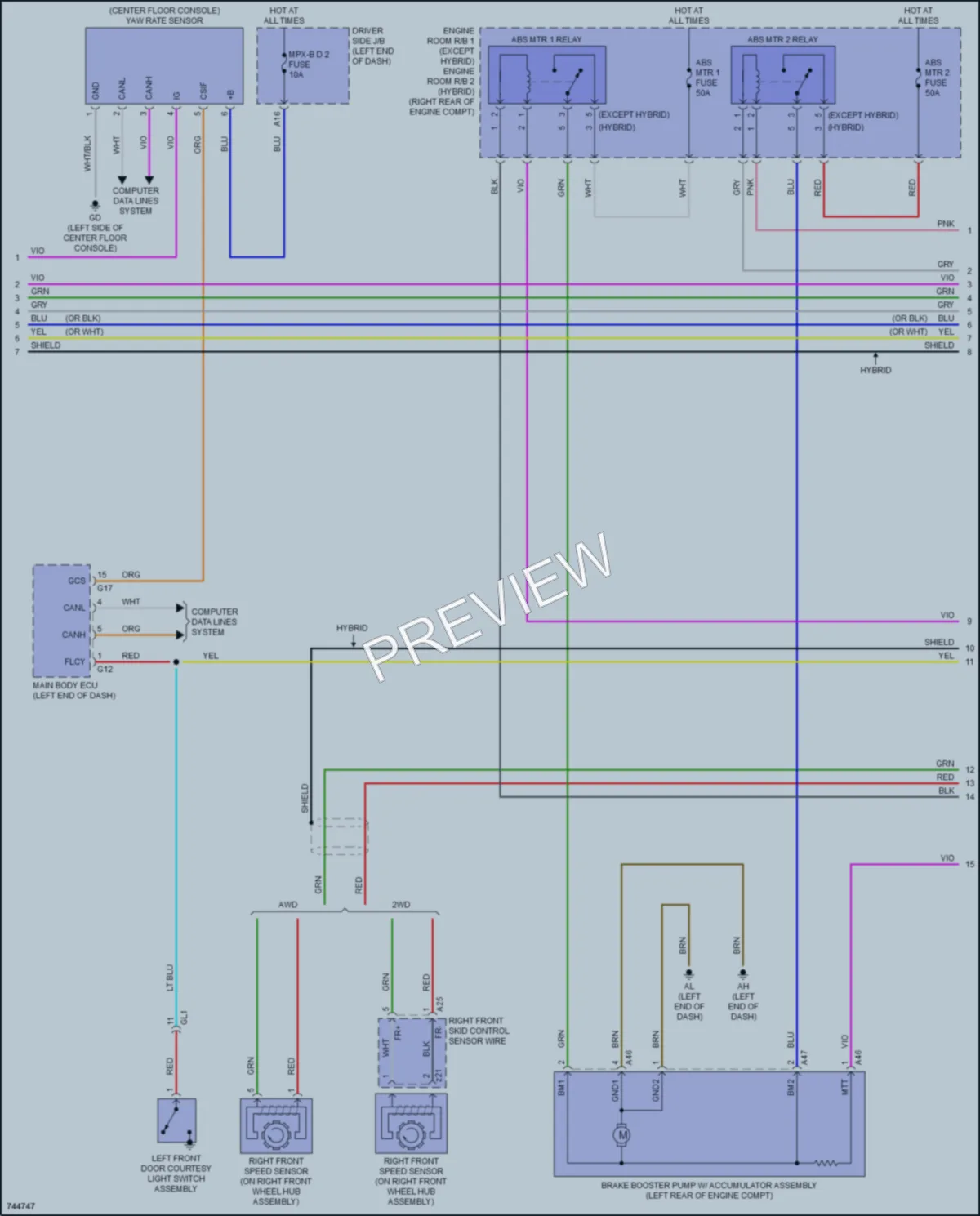 2021 Lexus LS500h Anti Lock Brakes wiring diagram preview