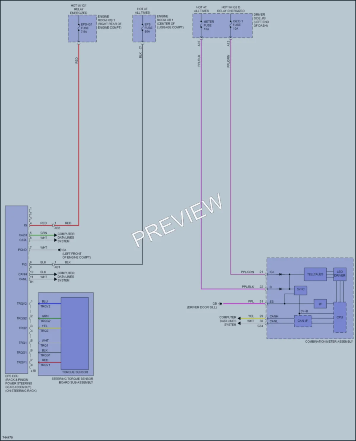 2021 Lexus LS500h Electronic Power Steering wiring diagram preview