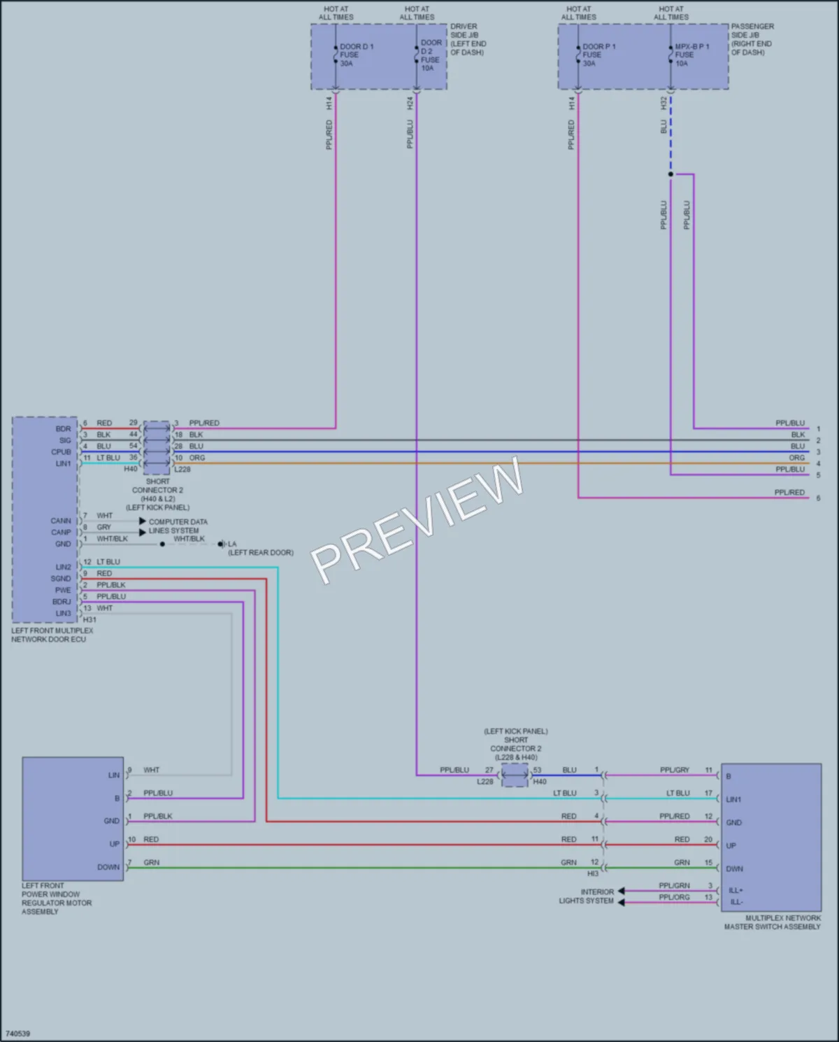 2021 Lexus LS500h Power Windows wiring diagram preview