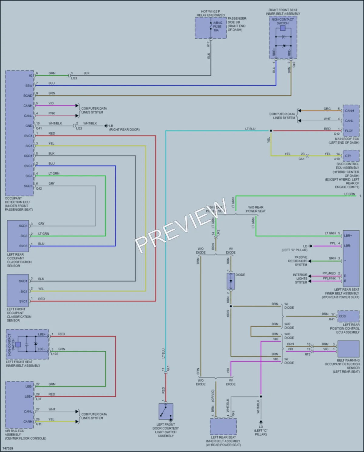 2021 Lexus LS500h Warning Systems wiring diagram preview