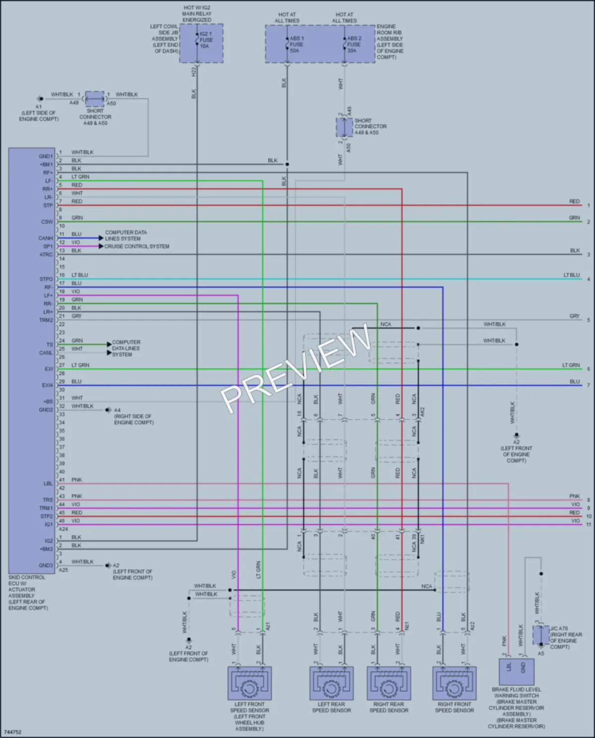 2021 Lexus LX570 Anti Lock Brakes wiring diagram preview