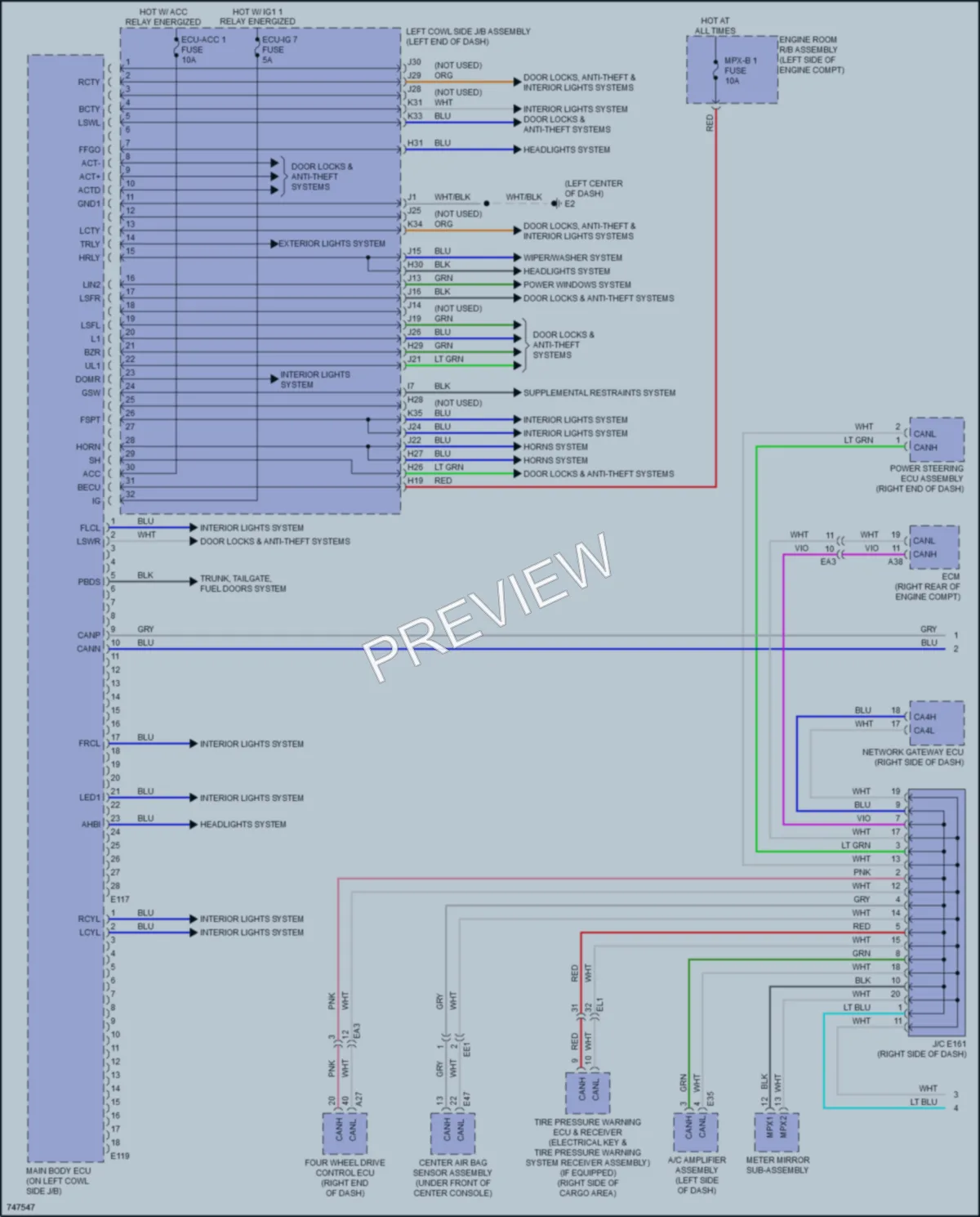 2021 Lexus LX570 Body Control Modules wiring diagram preview
