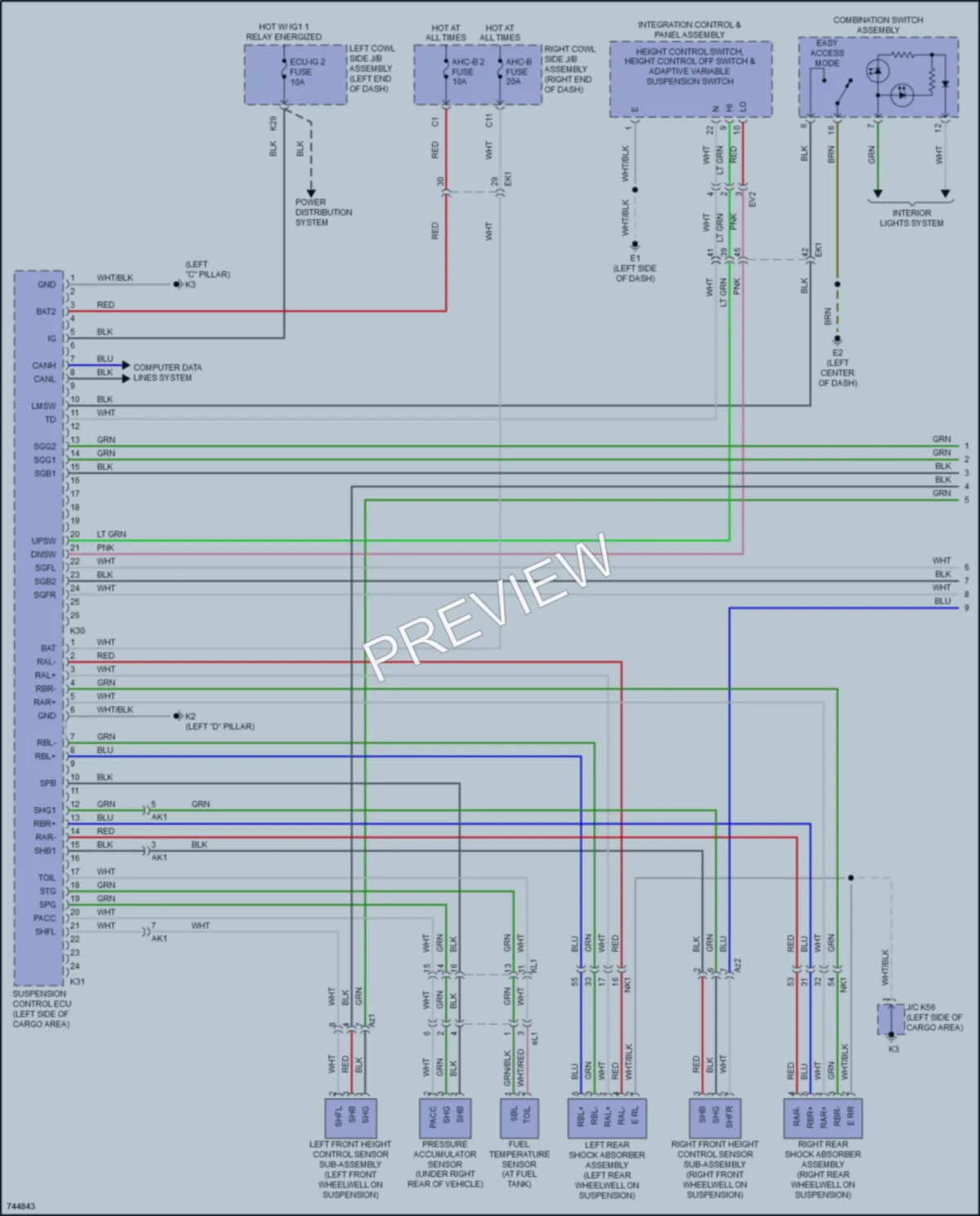 2021 Lexus LX570 Electronic Suspension wiring diagram preview