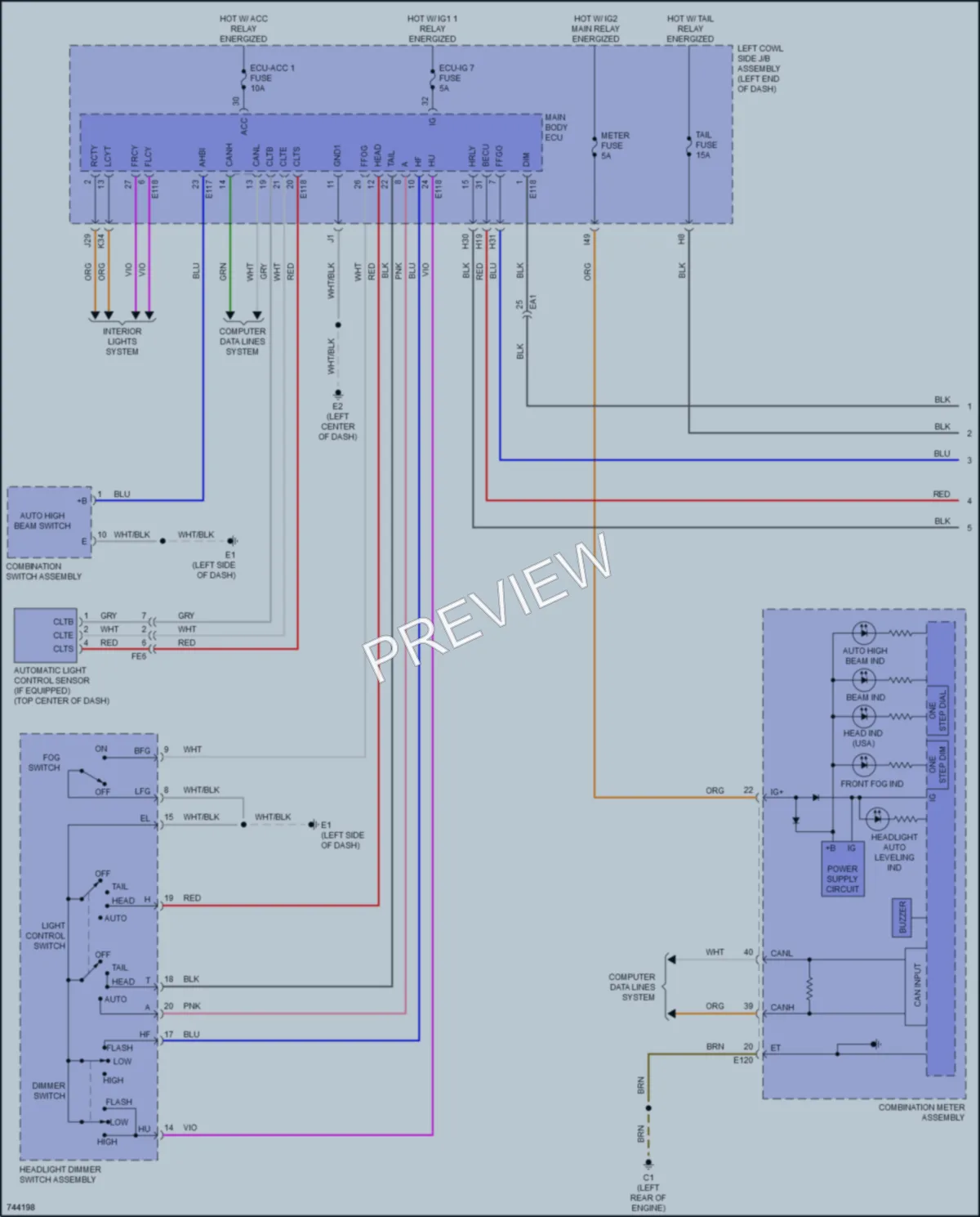2021 Lexus LX570 Headlights wiring diagram preview