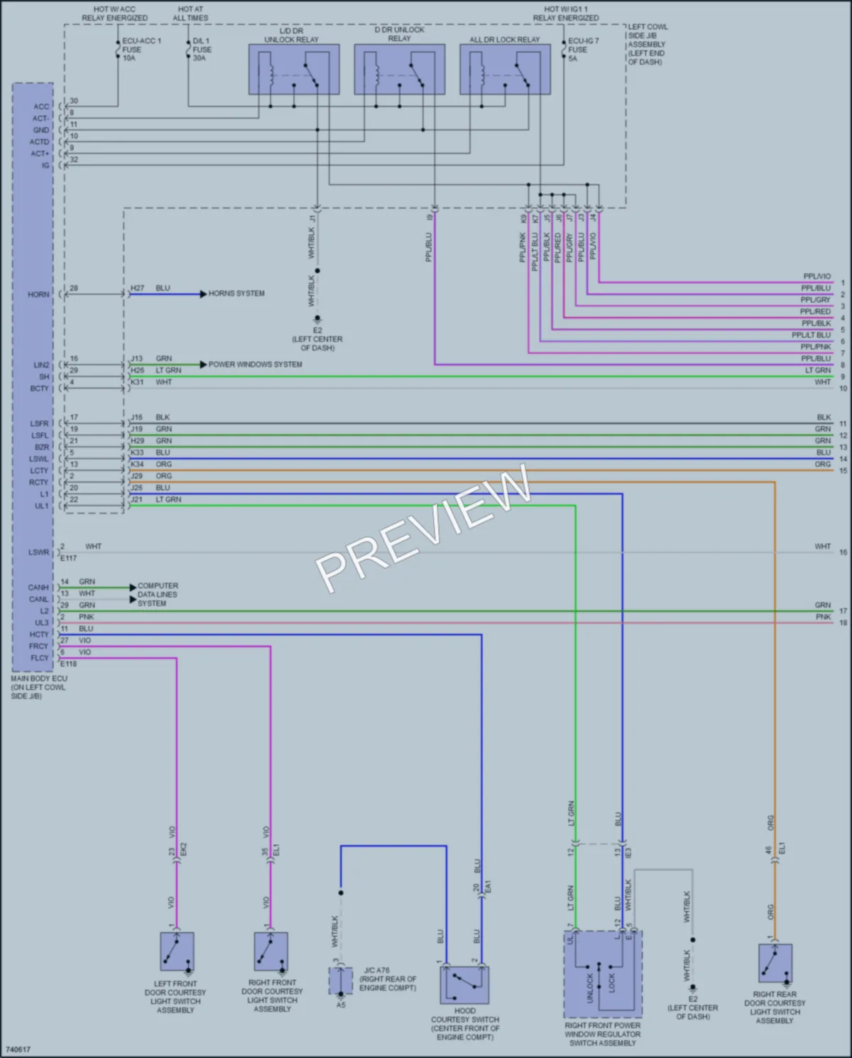 2021 Lexus LX570 Power Door Locks wiring diagram preview