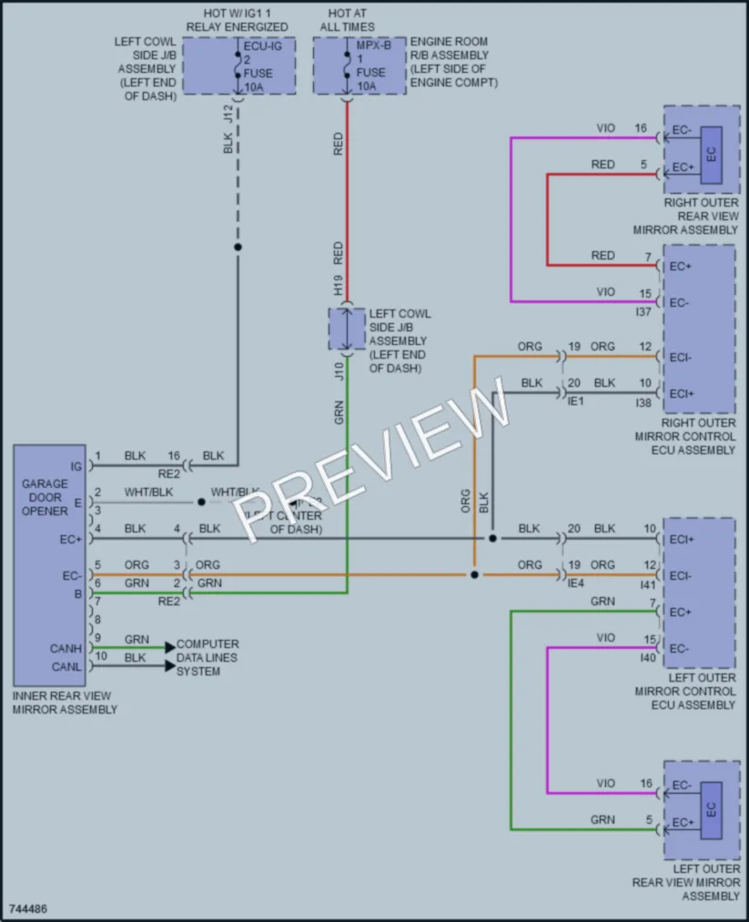2021 Lexus LX570 Power Mirrors wiring diagram preview