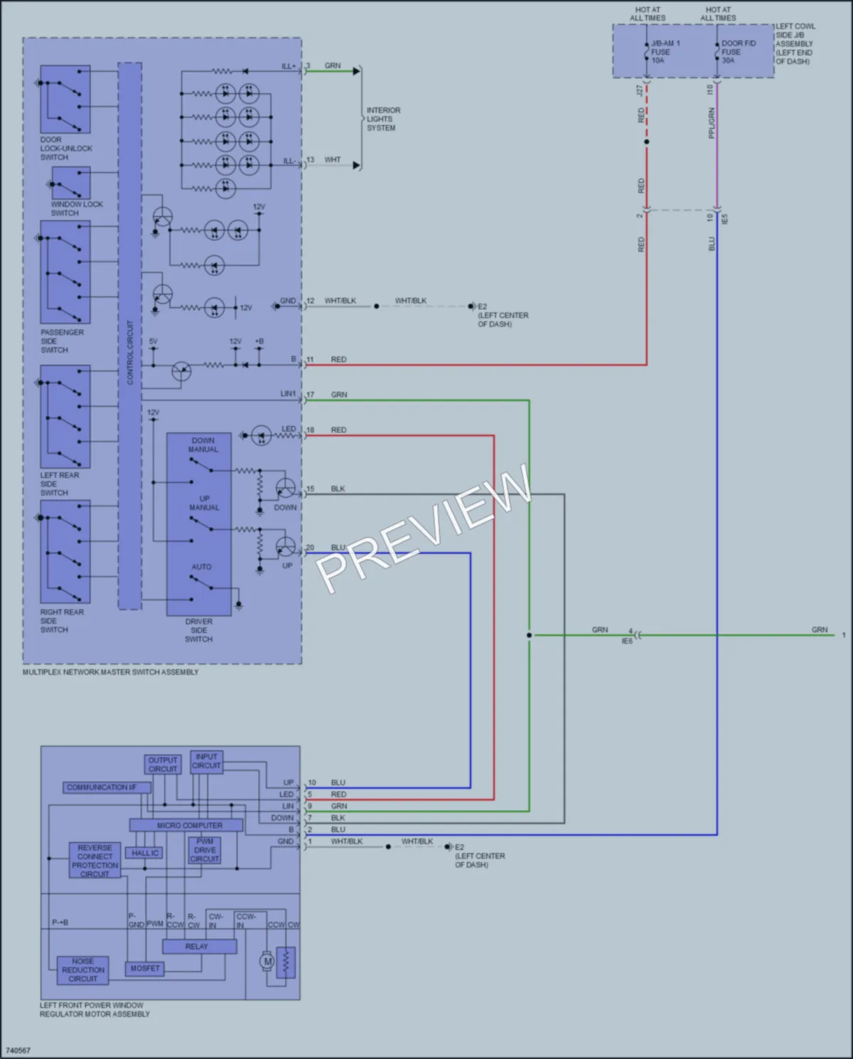 2021 Lexus LX570 Power Windows wiring diagram preview